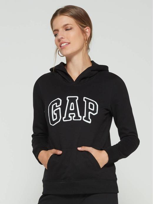 Kadınn Siyah Gap Logo Kapüşonlu Sweatshirt