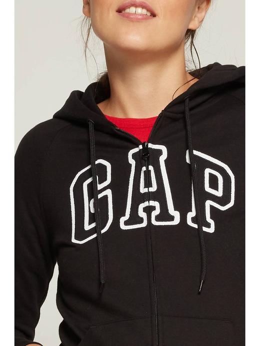 Kadın Siyah Gap Logo Kapüşonlu Sweatshirt