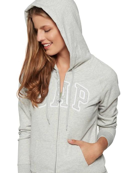 Kadınn Gri Gap Logo Kapüşonlu Sweatshirt