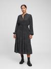 Kadın Siyah LENZING™ ECOVERO™ Katmanlı Midi Elbise