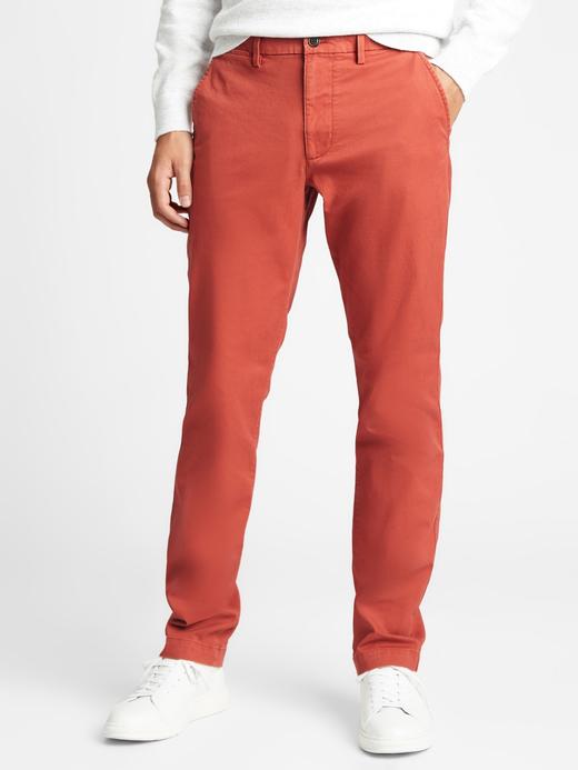 Erkek Turuncu Slim Fit Gap Flex Khaki Pantolon