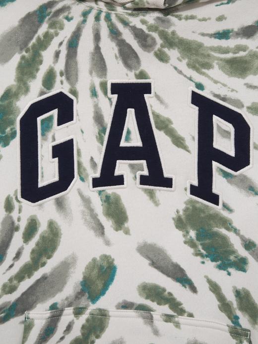 Erkek Beyaz Gap Logo Tie Dye Kapüşonlu Sweatshirt