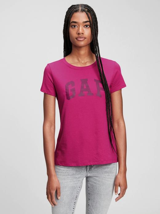 Kadınn beyaz Gap Logo Kısa Kollu T-Shirt