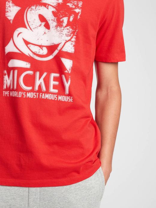 Erkek Kırmızı Disney Mickey Mouse Grafik Baskılı T-Shirt