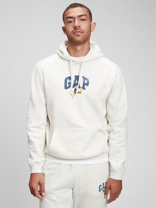 Erkek Siyah Gap x Disney Logo Kapüşonlu Sweatshirt