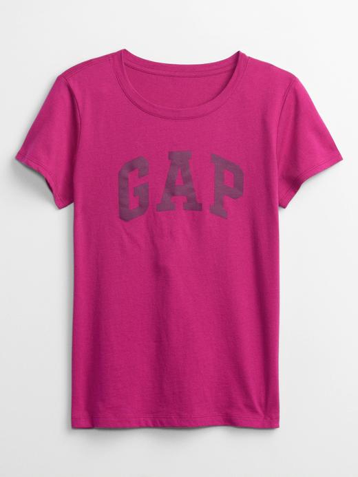 Kadınn gri Gap Logo Kısa Kollu T-Shirt