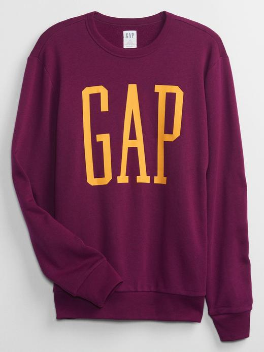 Erkek Siyah Gap Logo Yuvarlak Yaka Sweatshirt