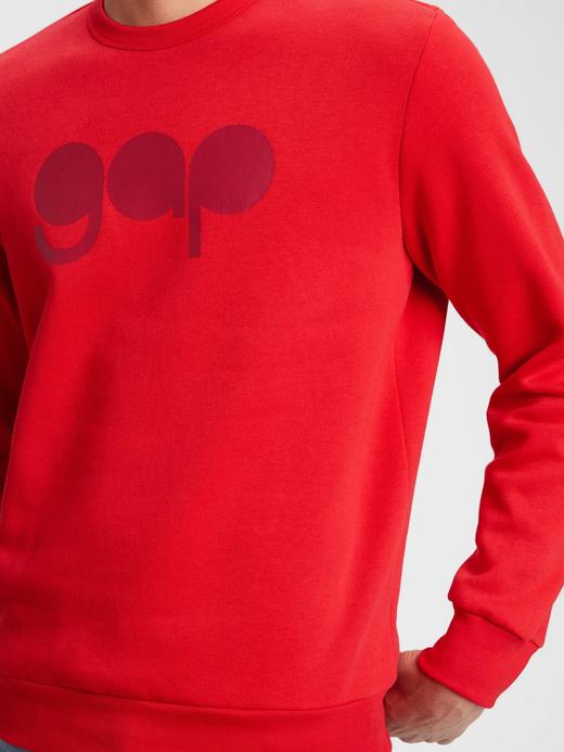 Erkek Mavi Gap Logo Yuvarlak Yaka Sweatshirt