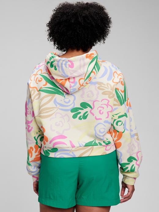 Kadın Çok Renkli Vintage Crop Sweatshirt