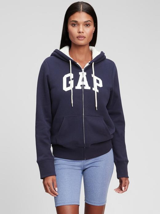 Kadın Lacivert Gap Logo Sherpa Sweatshirt