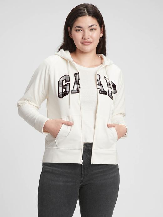 Kadın Beyaz Gap Logo Kapüşonlu Sweatshirt