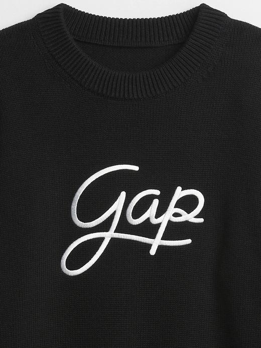 Kadın Siyah Gap Logo İşlemeli Kazak