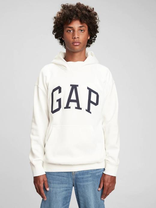 Genç Erkek Pembe Gap Logo Kapüşonlu Sweatshirt
