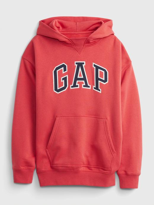 Genç Erkek Kırmızı Gap Logo Kapüşonlu Sweatshirt