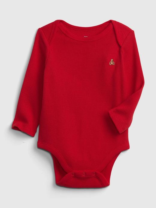 Erkek Bebek Kırmızı 100% Organik Pamuk Bodysuit