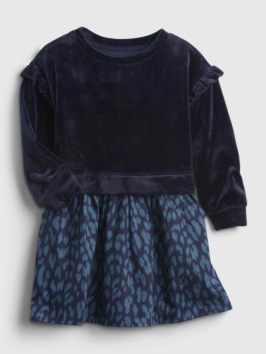 Kız Bebek Lacivert Fırfır Detaylı Elbise