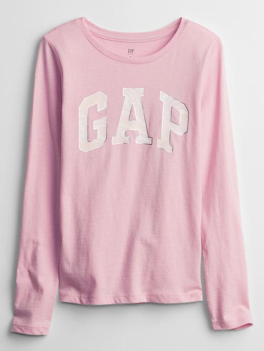 Kız Çocuk Pembe Uzun Kollu Gap Logo T-Shirt