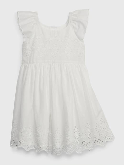 Kız Bebek Beyaz Halka Detaylı Elbise