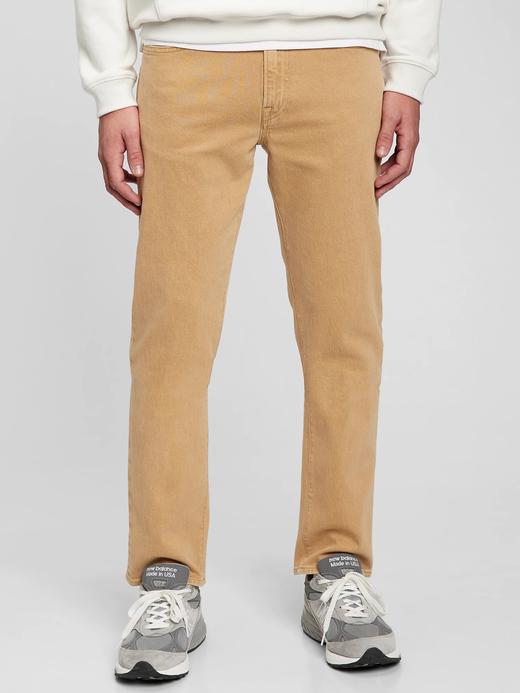 Erkek Kahverengi GapFlex Washwell Straight Khaki Jean Pantolon