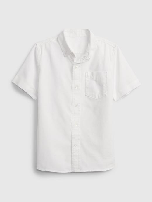 Erkek Çocuk Beyaz Oxford Kısa Kollu Gömlek