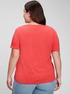 Kadın Kırmızı Organik Pamuklu Vintage T-Shirt