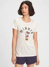Kadın Beyaz Disney Mickey Mouse Grafik Baskılı T-Shirt