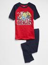 Erkek Çocuk Kırmızı Marvel Avengers Organik Pamuk Pijama Seti