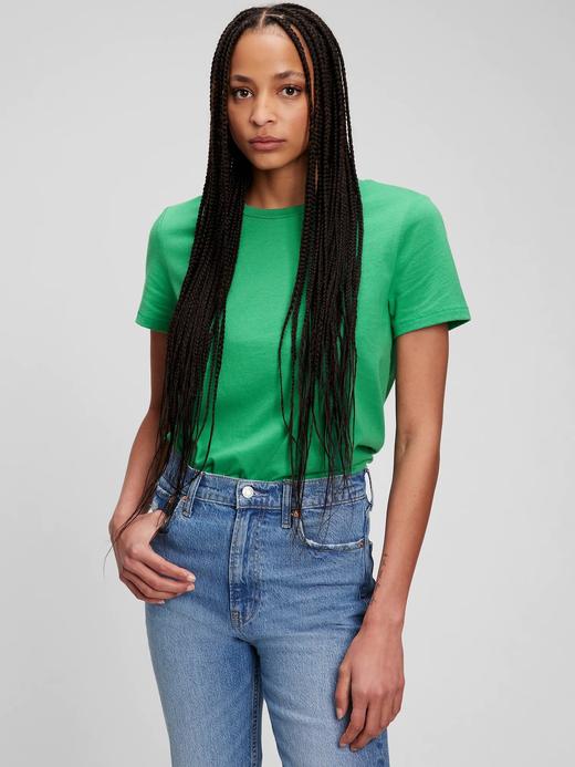 Kadın Yeşil Organik Pamuklu Vintage T-Shirt