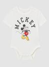 Erkek Bebek Beyaz Disney Mickey Mouse Bodysuit