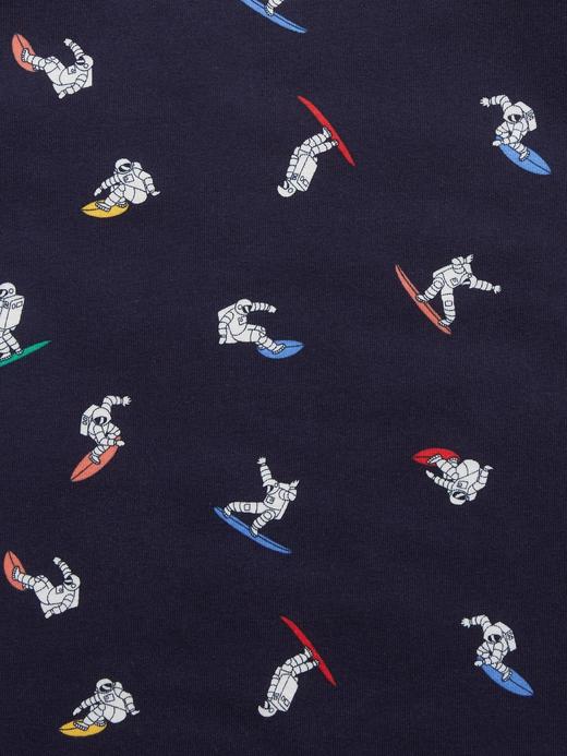 Erkek Çocuk Lacivert 100% Organik Pamuk Grafik Baskılı Pijama Seti