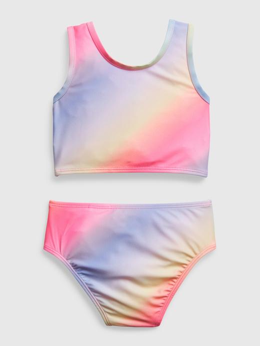 Kız Bebek Çok Renkli Geri Dönüşümlü Mayo Bikini Takım Set