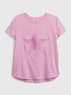 Kız Çocuk Pembe 100% Organ,k Pamuk Grafik Baskılı T-Shirt