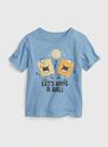 Erkek Bebek Mavi %100 Organik Pamuk Grafik Baskılı T-Shirt
