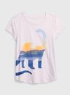Kız Çocuk Lila %100 Organik Pamuk Grafik Baskılı T-Shirt