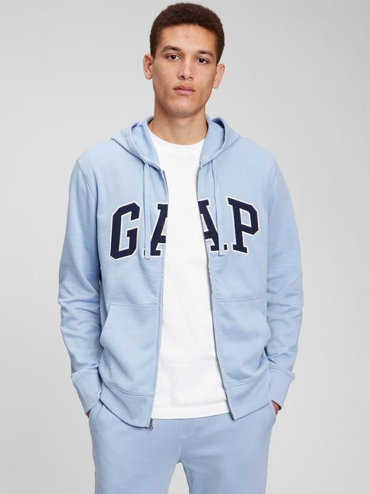 Erkek Mavi Gap Logo Kapüşonlu Sweatshirt