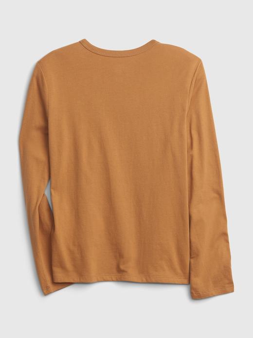 Erkek Çocuk Kahverengi 100% Organik Pamuk Uzun Kollu T-Shirt