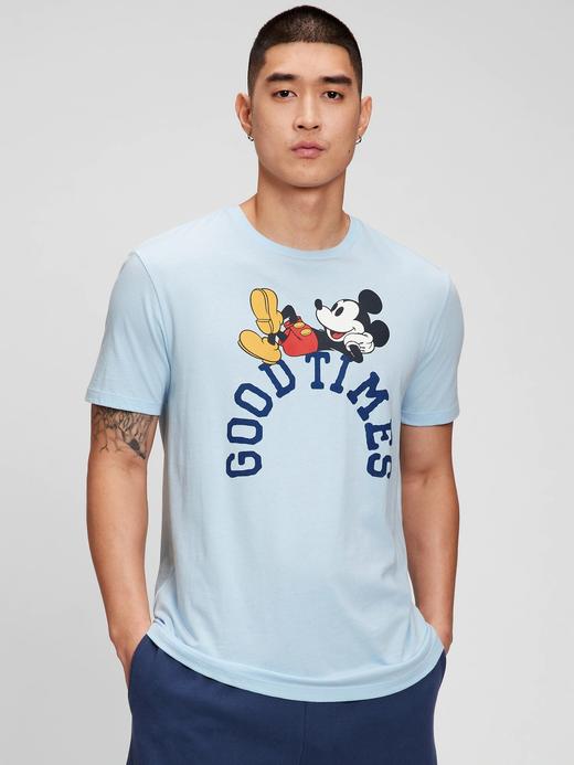 Erkek Mavi Disney Mickey Mouse Grafik Baskılı T-Shirt