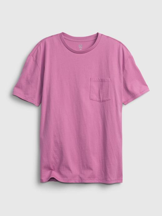 Genç Erkek Çok Renkli 100% Organik Pamuk Cepli T-Shirt