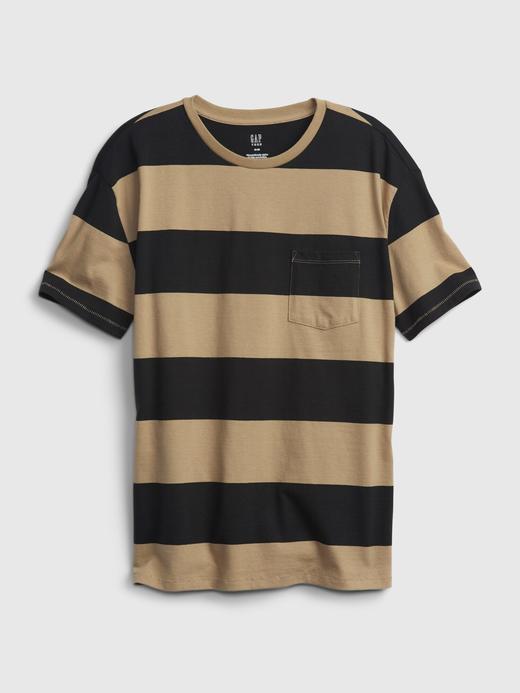 Genç Erkek Kahverengi 100% Organik Pamuk Cepli T-Shirt