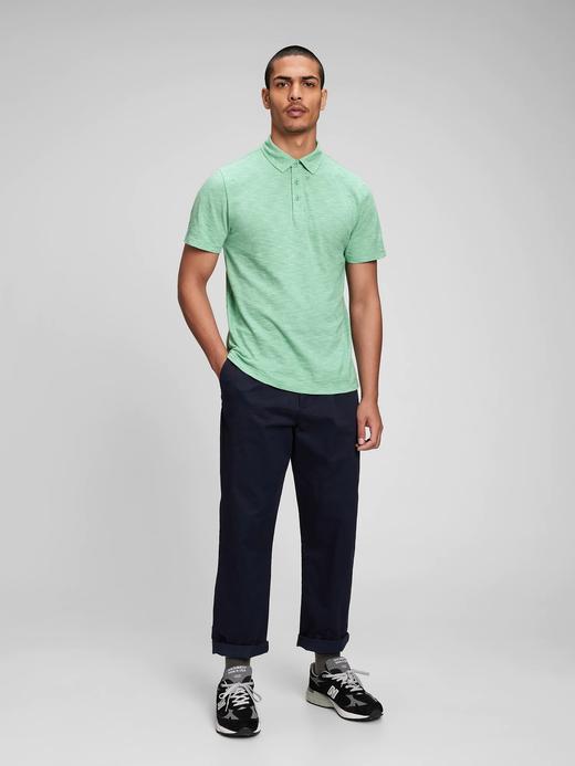 Erkek Yeşil Lived-In Polo T-Shirt