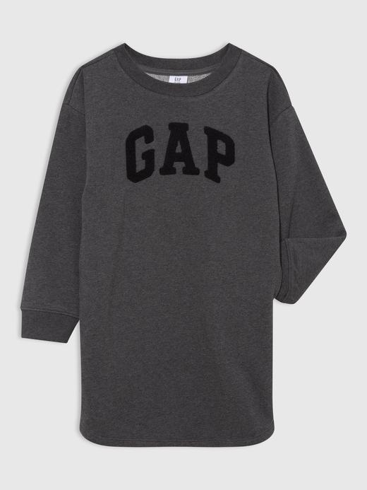Kız Çocuk Gri Gap Logo Sweatshirt Elbise