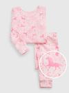 Kız Bebek Pembe 100% Organik Pamuk Unicorn Pijama Seti
