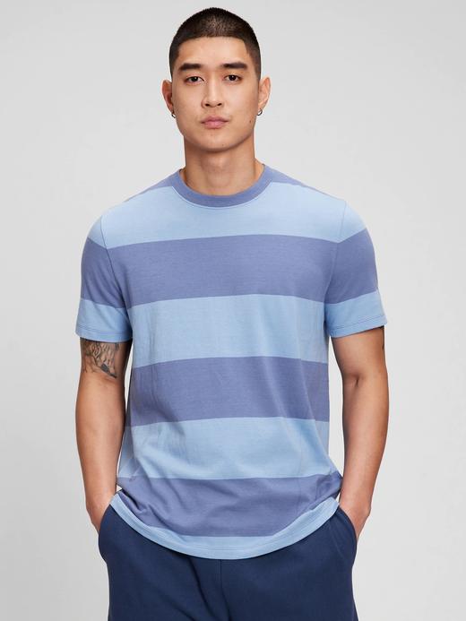 Erkek Mavi Everyday Soft Çizgili T-Shirt