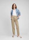 Kadın Kahverengi High Rise Girlfriend Washwell™ Khaki Pantolon