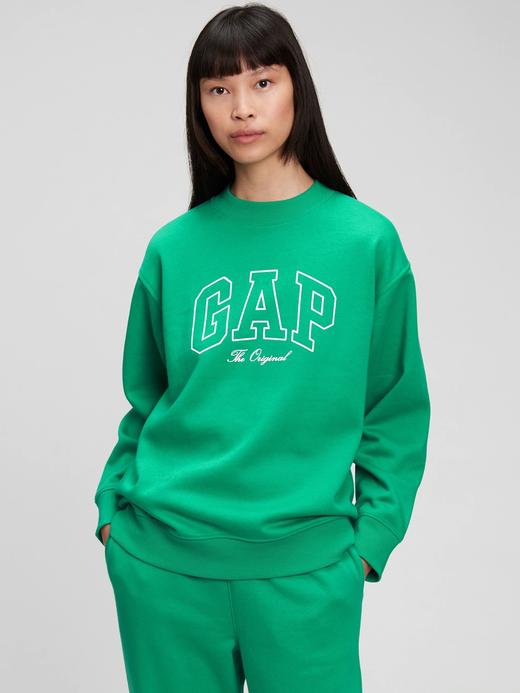 Kadın Yeşil Gap Logo Vintage Soft Boyfriend Bisiklet Yaka Sweatshirt