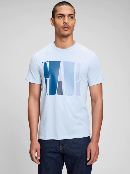 Erkek Mavi Gap Logo Colorblock T-Shirt