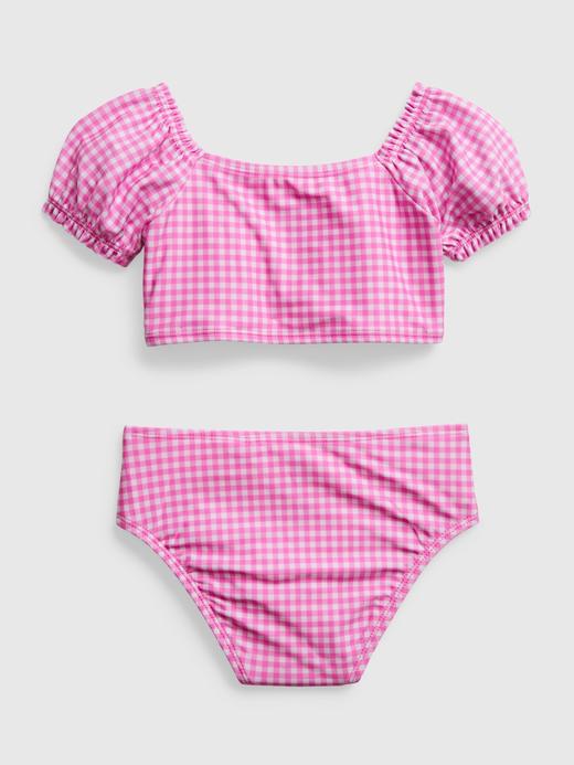 Kız Bebek Pembe Desenli İki Parça Mayo Bikini Seti