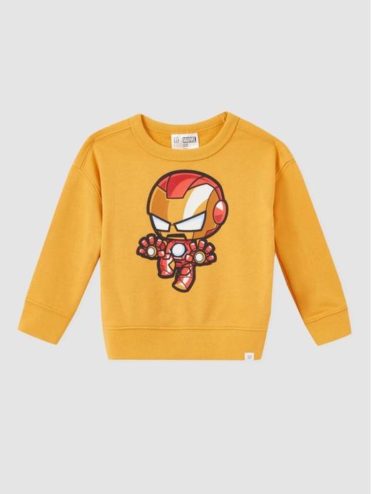 Erkek Bebek Sarı Marvel Grafik Baskılı Sweatshirt