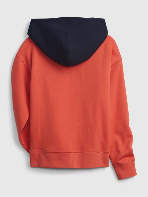 Erkek Çocuk Turuncu Gap Logo Colorblock Kapüşonlu Sweatshirt