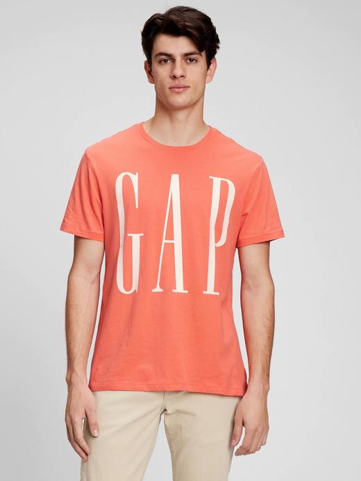 Erkek Turuncu Gap Logo Kısa Kollu T-Shirt
